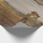 農家が畑で休む ラッピングペーパー (角)