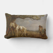 農家が畑で休む ランバークッション (正面)