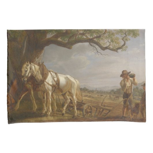 農家が畑で休む 枕カバー (正面右)