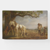 農家が畑で休む 横断幕 (横)