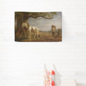 農家が畑で休む 横断幕 (インサイチュ)