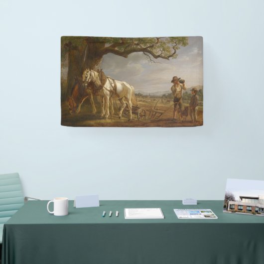 農家が畑で休む 横断幕 (トレードショー)