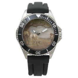 農家が畑で休む 腕時計