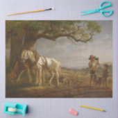 農家が畑で休む 薄葉紙 (クラフト)