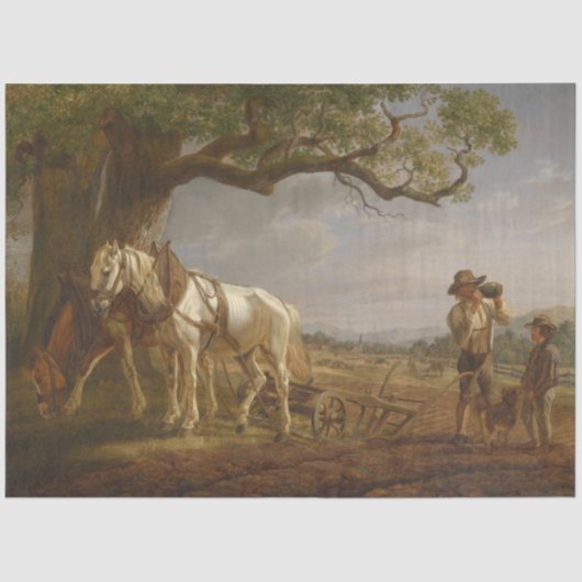 農家が畑で休む 薄葉紙 (正面)