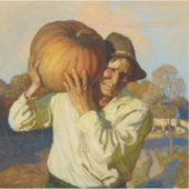 農家とカボチャby Newell Convers Wyeth シール (正面)