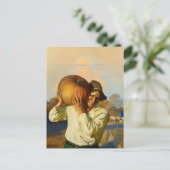 農家とカボチャby Newell Convers Wyeth ポストカード (スタンド正面)