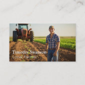 農家とトラクターのフィールド 名刺 (正面)