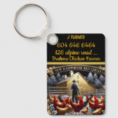 農家とニューハンプシャーレッドチキンズアットドーン キーホルダー (正面)