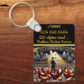 農家とニューハンプシャーレッドチキンズアットドーン キーホルダー (正面)