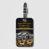 農家とブラーマチキンアットサンライズ ラゲッジタグ (正面縦)