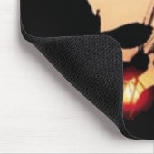 農家と夕日 マウスパッド (コーナー)