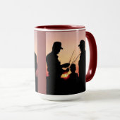 農家と夕日 マグカップ (正面右)