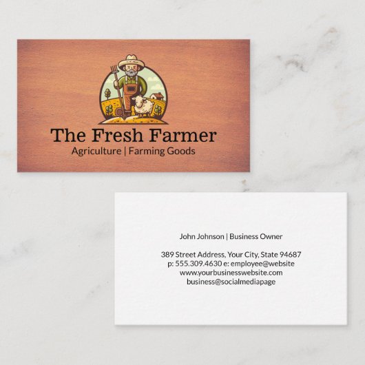 農家と羊 | 農業 名刺 (正面/裏面)