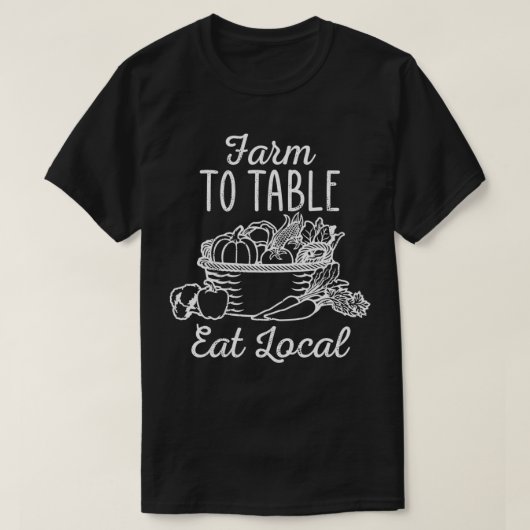 農家と食卓食べのおもしろい農家市場  Tシャツ (デザイン正面)