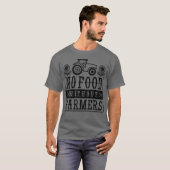 農家なしでは食料なし 農業 トラクター Tシャツ (正面フル)