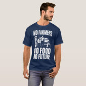 農家なし食料なし未来なし ファームトラクター 農家 A Tシャツ (正面フル)