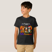 農家のための幸せなハロウィンサンクスギビングクリスマスの牛ギフト Tシャツ (正面フル)