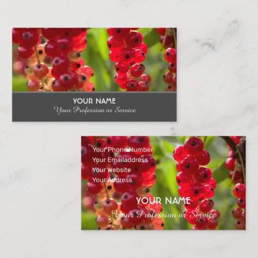 農家のための熟した赤いフルーティーのカラントなアンサンブル 名刺 (正面/裏面)