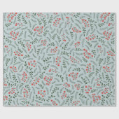 農家のほこりっぽい青い濃い緑の葉のパターン ラッピングペーパー (フラット)