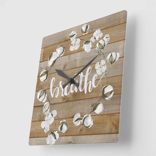 農家のインスピレーション-呼吸して下さい スクエア壁時計 (傾斜)