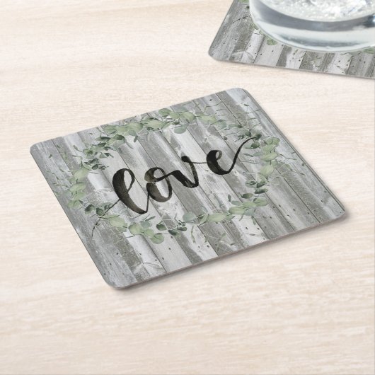 農家のインスピレーション-愛 スクエアペーパーコースター (アングル)
