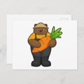 農家のウサギとニンジン ポストカード (正面/裏面)