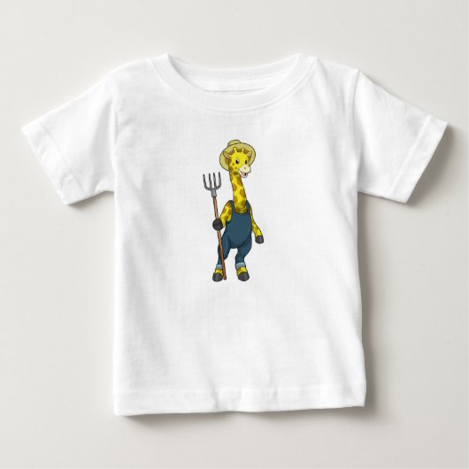 農家のキリンとフォーク ベビーTシャツ (正面)