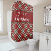 農家のクリスマスのタータンチェック格子縞 シャワーカーテン (インサイチュ)