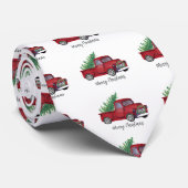 農家のクリスマスの水彩画の赤のトラック ネクタイ (ロール)