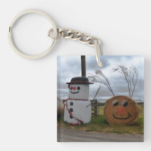 農家のクリスマスキーリング キーホルダー (正面)
