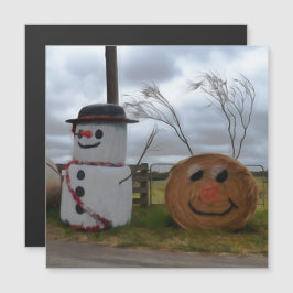 農家のクリスマス磁気カード