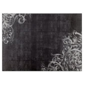 農家のシックで華やかな渦巻き旋回チョークボードモノグラム カッティングボード (正面)