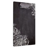 農家のシックで華やかな渦巻き旋回チョークボードモノグラム クリップボード (右)