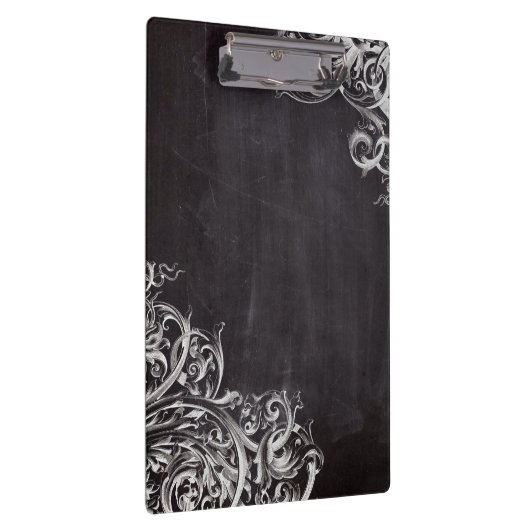 農家のシックで華やかな渦巻き旋回チョークボードモノグラム クリップボード (右)