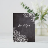 農家のシックで華やかな渦巻き旋回チョークボードモノグラム ポストカード (スタンド正面)