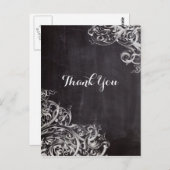 農家のシックで華やかな渦巻き旋回チョークボードモノグラム ポストカード (正面/裏面)