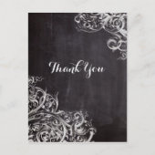 農家のシックで華やかな渦巻き旋回チョークボードモノグラム ポストカード (正面)