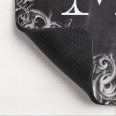 農家のシックで華やかな渦巻き旋回チョークボードモノグラム マウスパッド (コーナー)