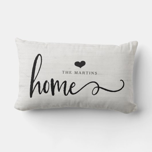 農家のスタイルの灰色のリネン一見|の家 ランバークッション (裏面)