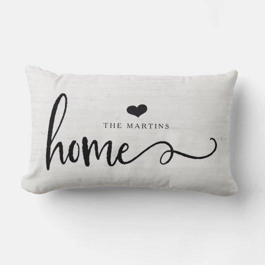 農家のスタイルの灰色のリネン一見|の家 ランバークッション (正面)