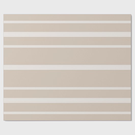 農家のストライプのなギフト用包装紙のクラフト紙の白 ラッピングペーパー (フラット)