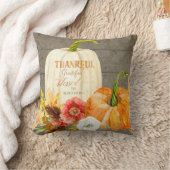 農家のタイポグラフィのカボチャ赤いケシの秋木 クッション (ブランケット)