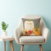 農家のタイポグラフィのカボチャ赤いケシの秋木 クッション (椅子)