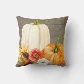 農家のタイポグラフィのカボチャ赤いケシの秋木 クッション (裏面)