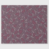 農家のナス紫の素朴な葉のパターン ラッピングペーパー (フラット)
