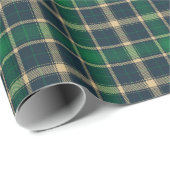 農家のネイビーグリーンベージュヴィンテージ格子模様 ラッピングペーパー (ロールコーナー)