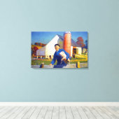 農家のポートレートNCワイエス1943アメリカーナアート キャンバスプリント (インサイチュ (ウッドフロア))