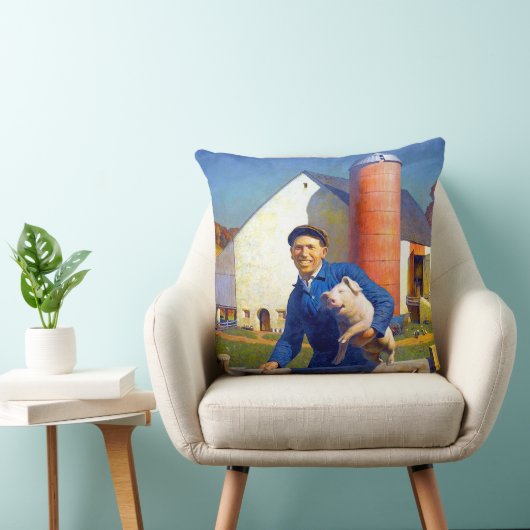 農家のポートレートNCワイエス1943アメリカーナアート クッション (椅子)