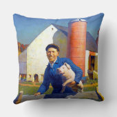 農家のポートレートNCワイエス1943アメリカーナアート クッション (裏面)